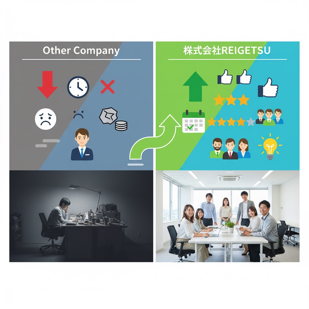 他社比較で分かる株式会社REIGETSUのバイト評判と口コミ