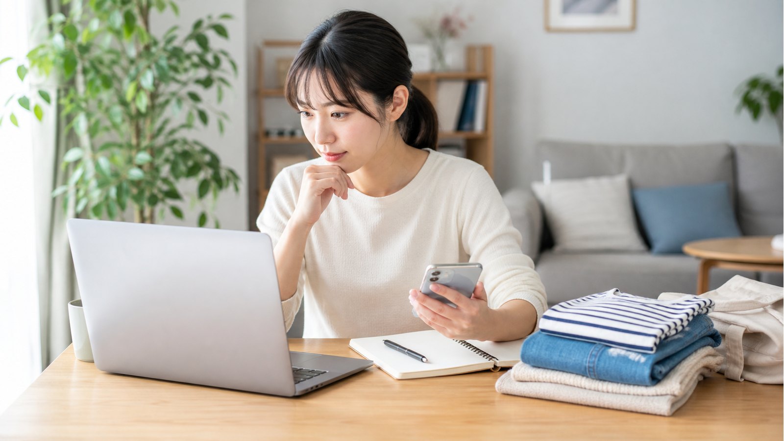 GUバイトに応募する前にシフトや仕事内容を確認するイメージ