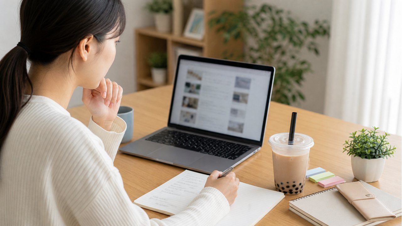ゴンチャバイトに応募する前にシフトや仕事内容を確認するイメージ
