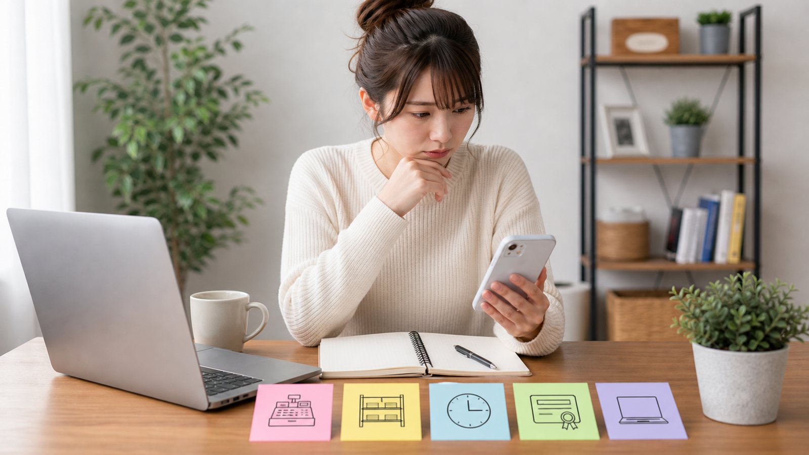 ダイコクドラッグバイトの条件と在宅ワークを比較する人のイメージ