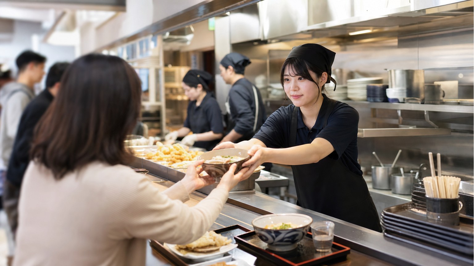 丸亀製麺バイトの口コミで確認したいカウンター接客やピーク対応のイメージ