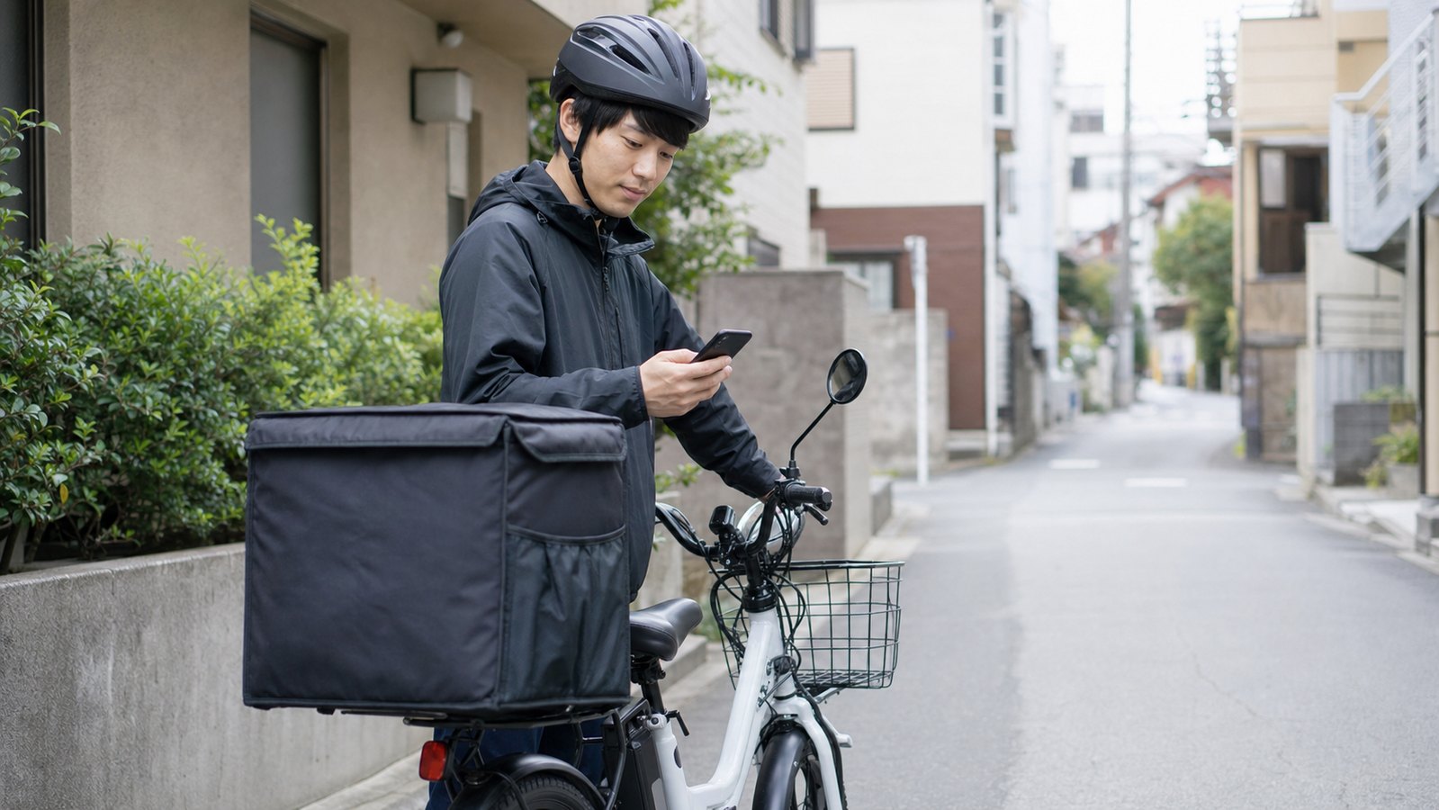ドミノピザのバイトでデリバリー前に安全確認をするイメージ