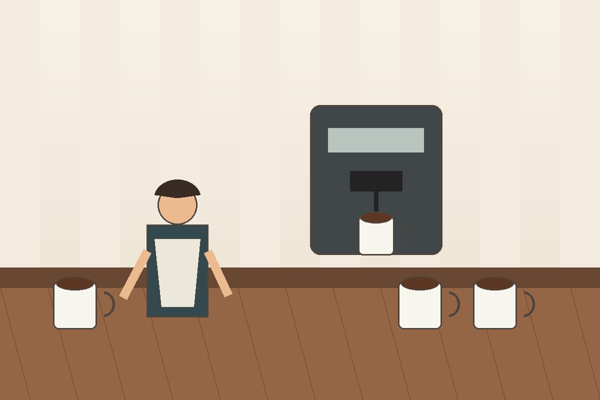 ドトールバイトでドリンクを準備する作業のイメージ