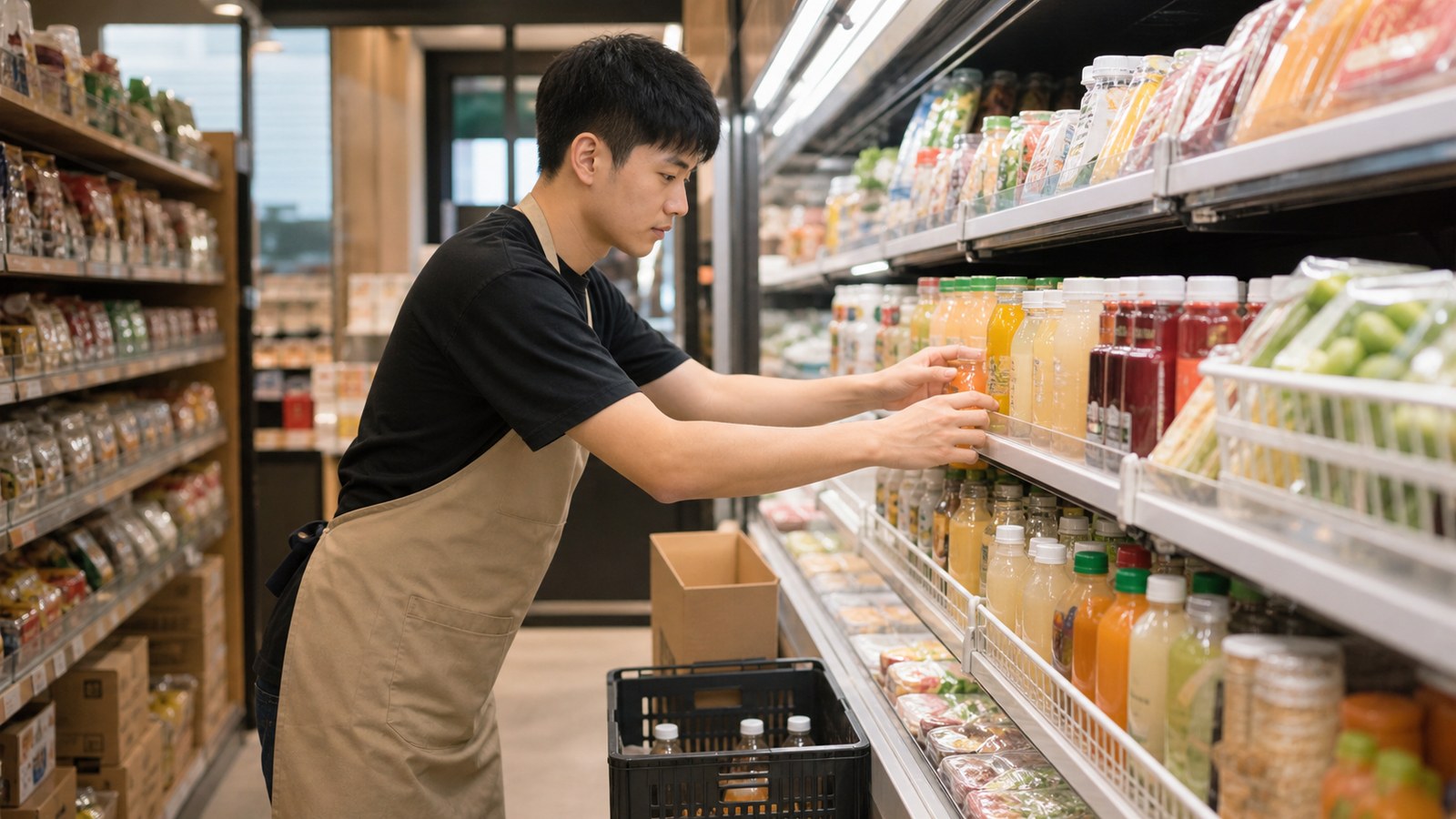 まいばすけっとバイトの口コミで確認したい品出しや商品補充のイメージ
