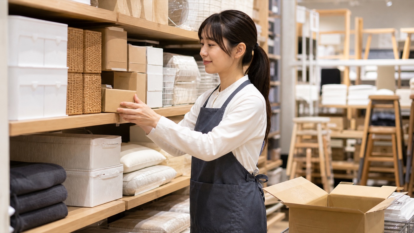 ニトリバイトで家具や生活用品を品出しする作業のイメージ
