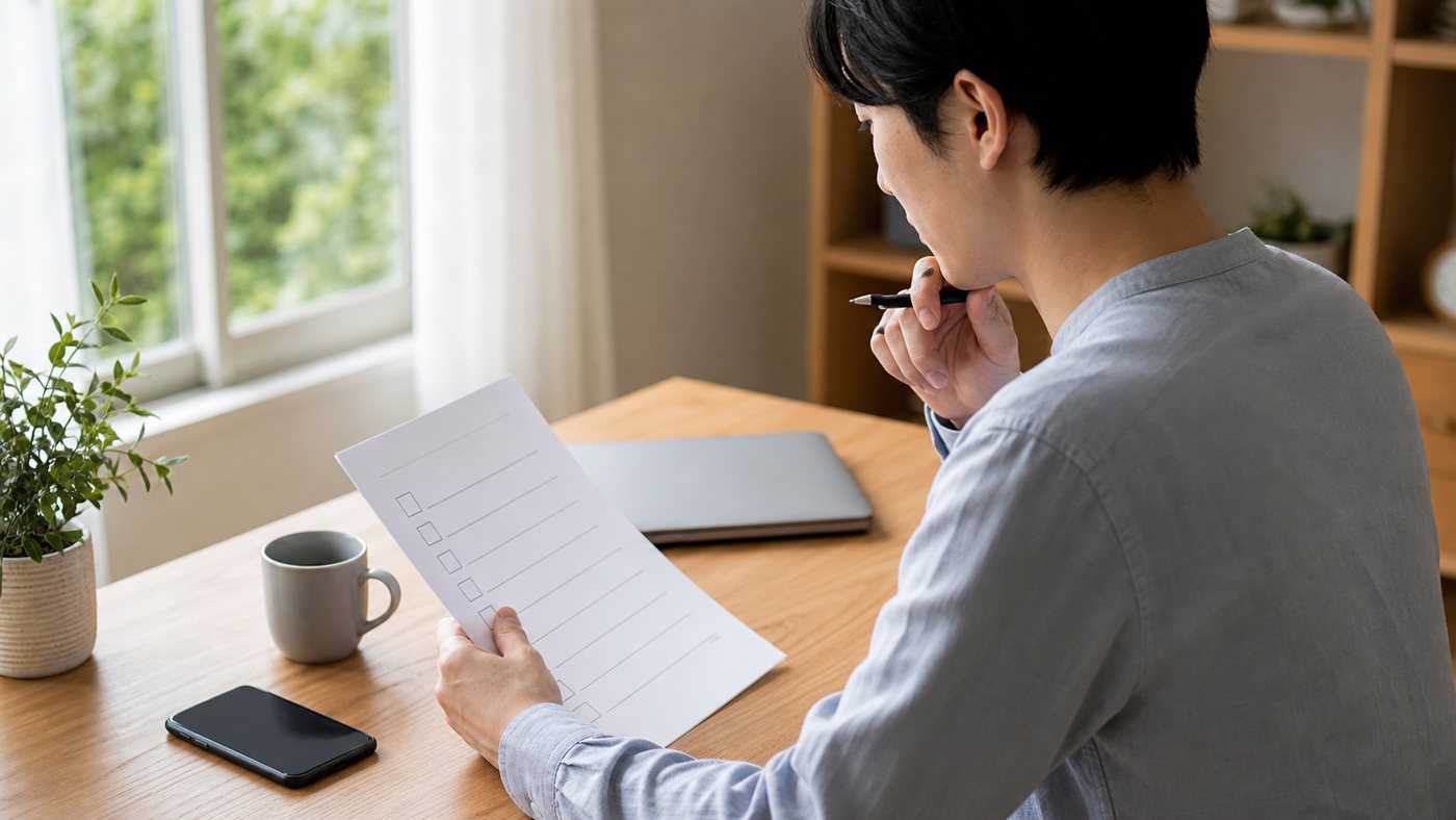 カフェバイトに応募する前に勤務条件を確認するイメージ