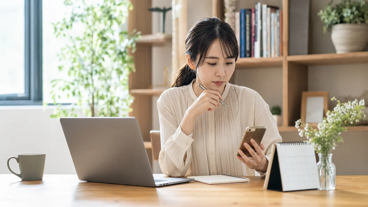 ポイント未加算の問い合わせ前に必要情報を整理する女性