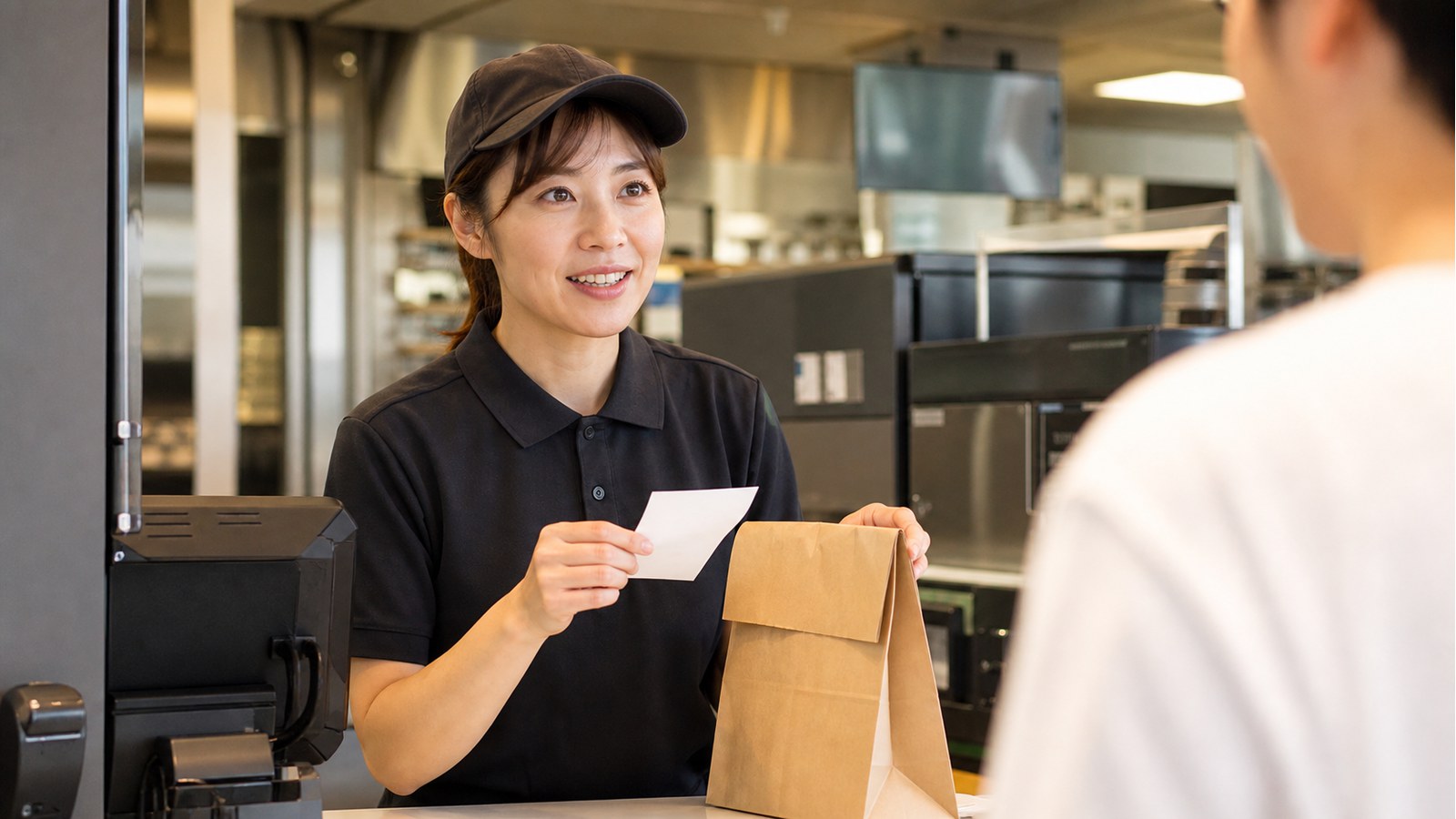 バーガーキングバイトでカウンター接客や注文確認をするイメージ