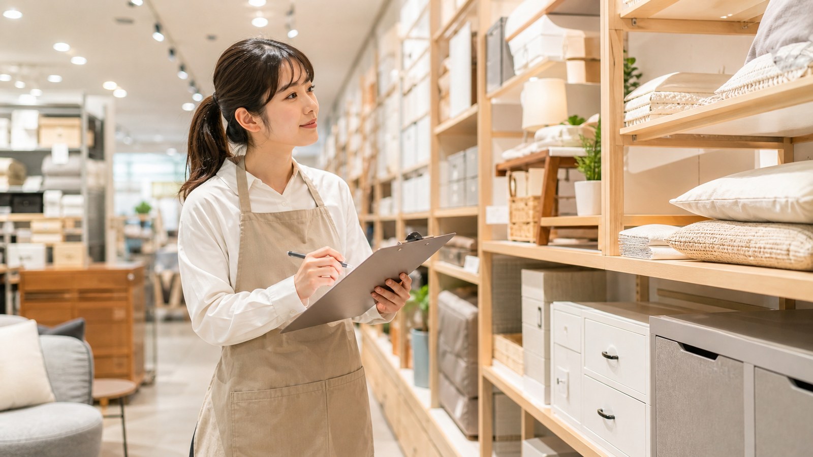 ニトリバイトの口コミ評判を応募前に確認する売り場スタッフのイメージ