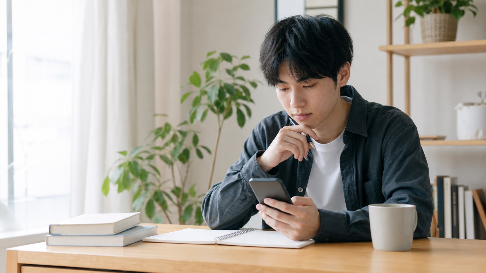 ポイ活をバイト代わりにできるかスマホで確認する人のイメージ