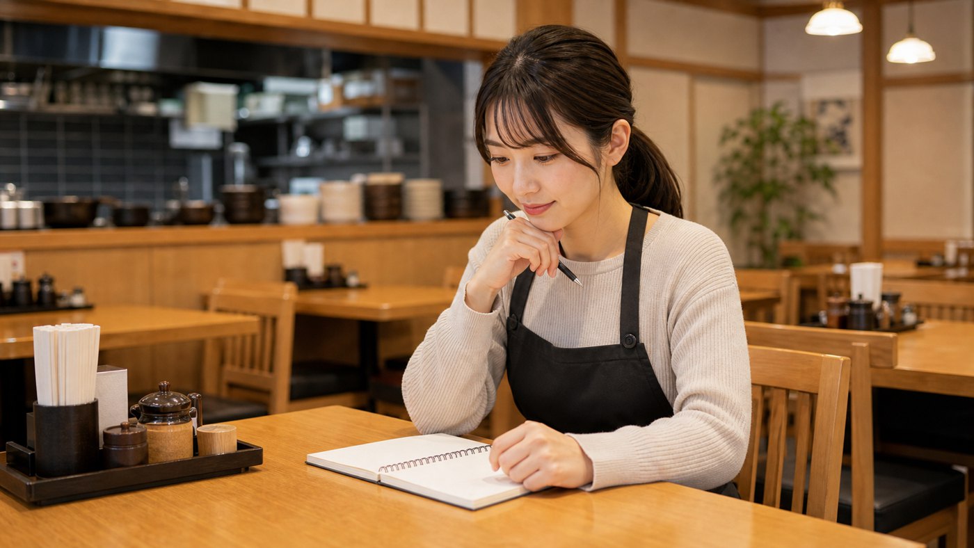 大戸屋バイトがきついか応募前に仕事内容を確認する人のイメージ
