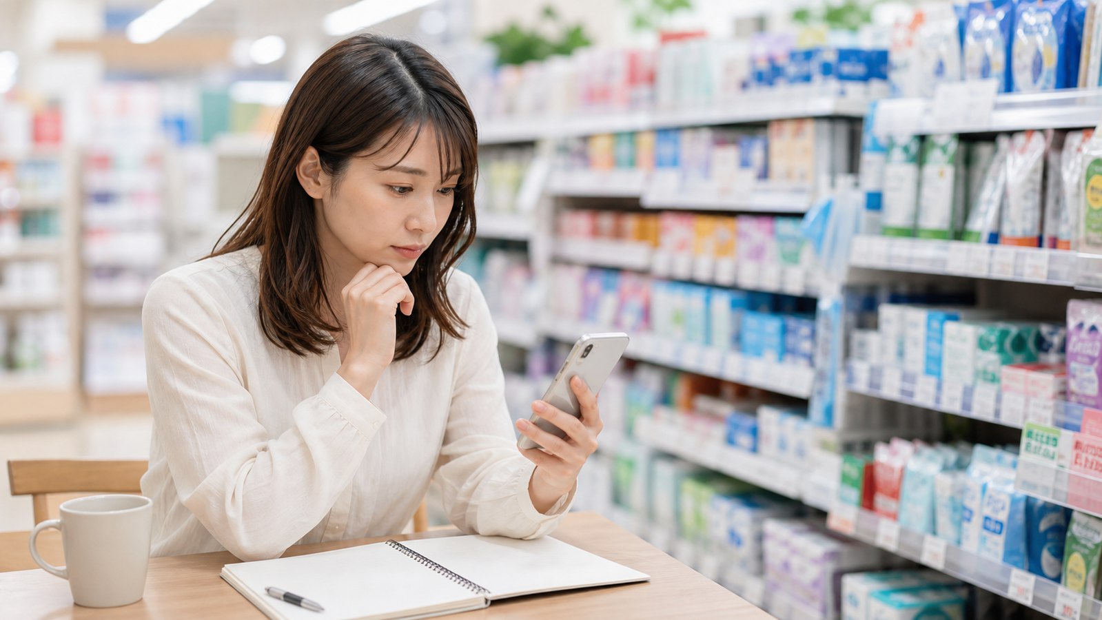 クスリのアオキバイトの口コミや勤務条件を応募前に確認する人のイメージ