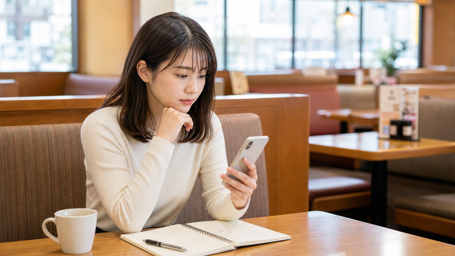 デニーズバイトの口コミや勤務条件を応募前に確認する人のイメージ