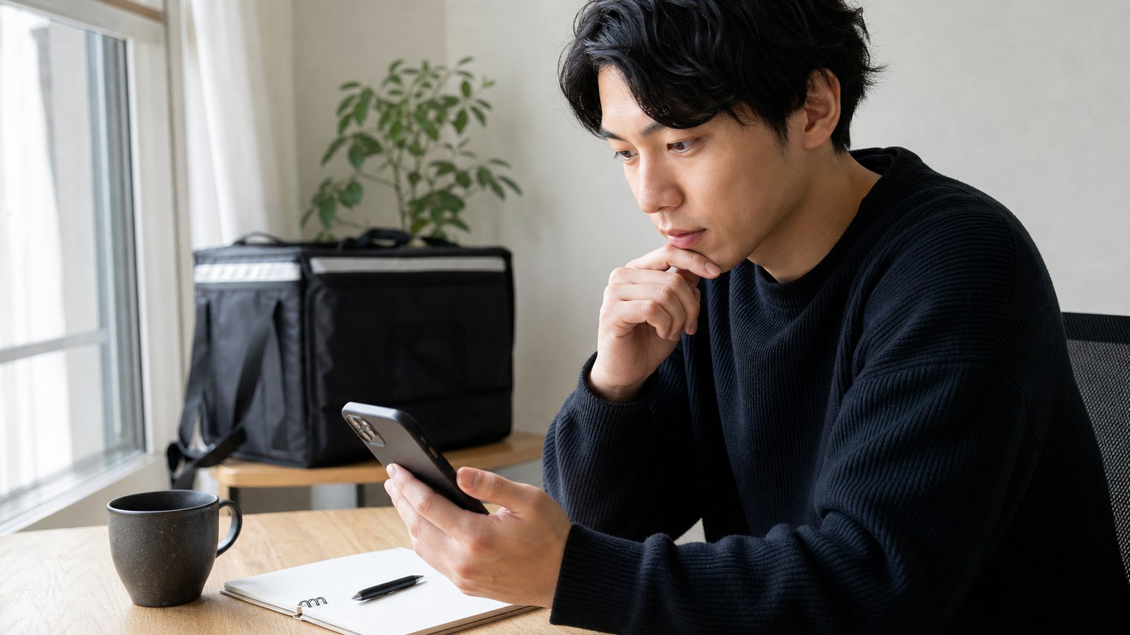 銀のさらバイトの口コミや勤務条件を応募前に確認する人のイメージ