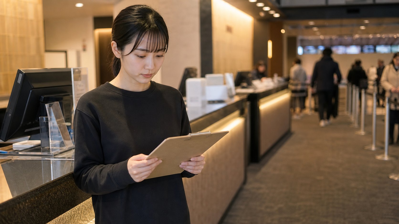 イオンシネマバイトの仕事内容やきつい点を応募前に確認する人のイメージ