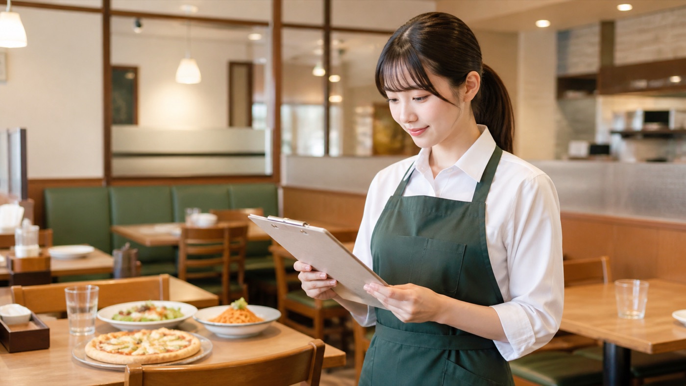 サイゼリヤバイトに応募する前に仕事内容やきつい点を確認するスタッフのイメージ