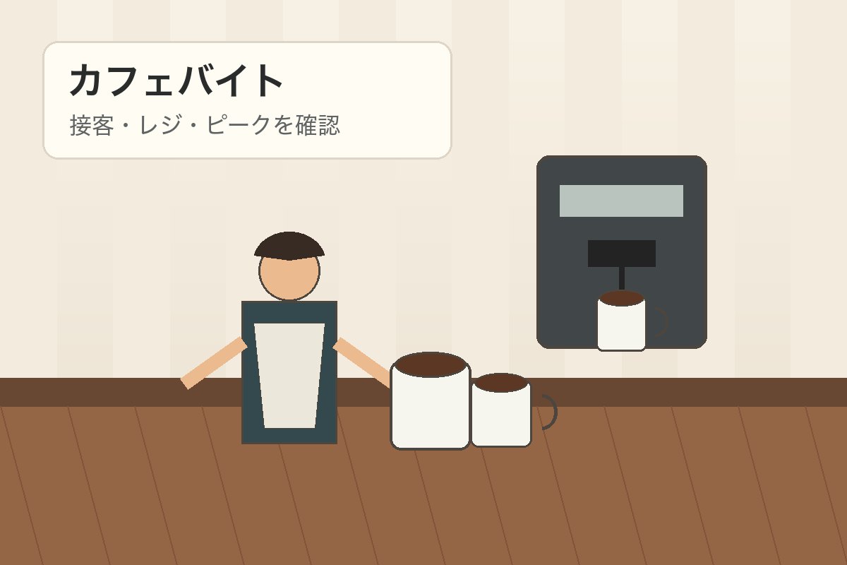 ドトールバイトの仕事内容やきつい点を確認するカフェスタッフのイメージ