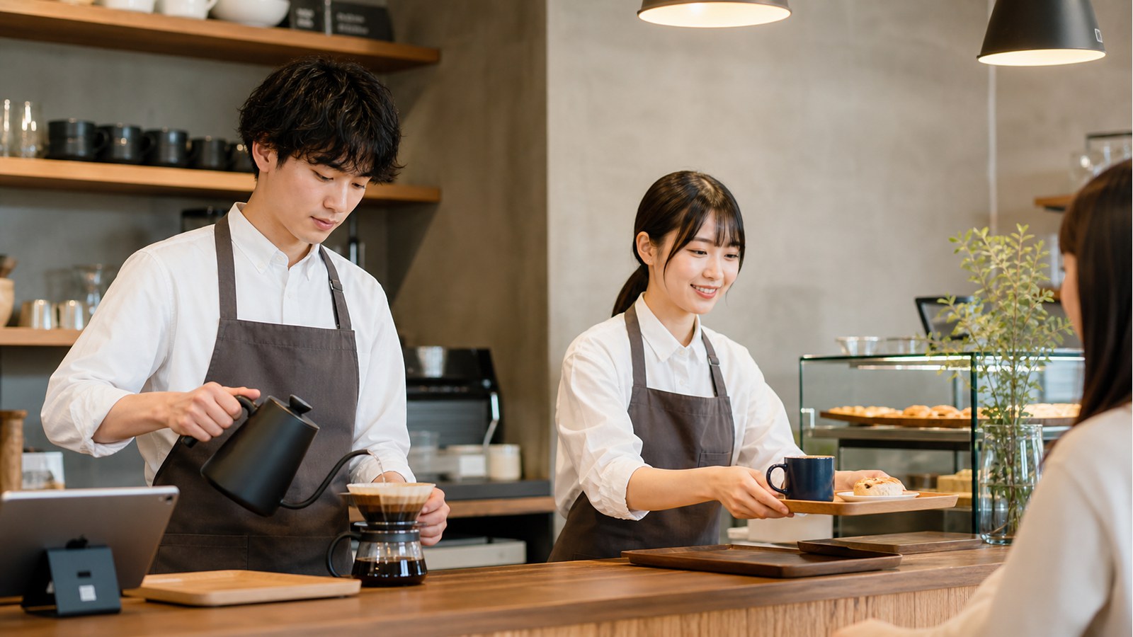 ホリーズカフェバイトがきついか応募前に確認するカフェスタッフのイメージ