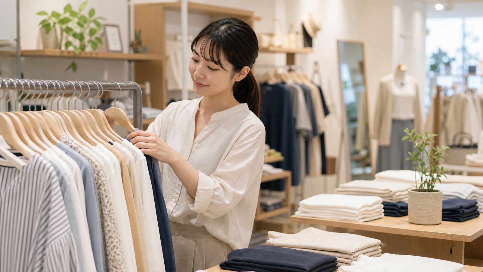 ハニーズバイトの口コミを確認するアパレル販売スタッフのイメージ