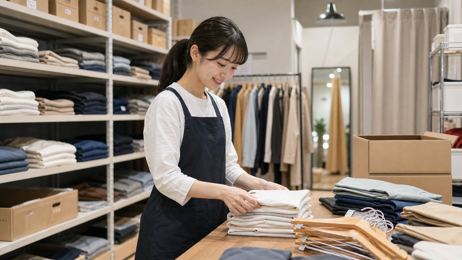 ハニーズバイトの商品整理とバックヤード作業を想定したイメージ