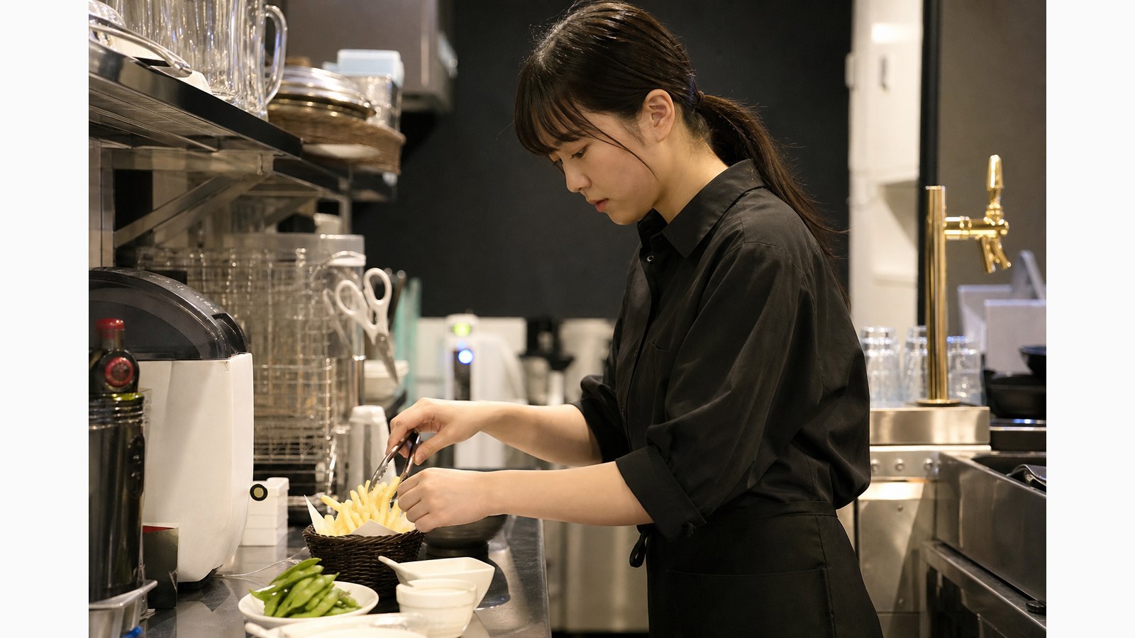 ジャンカラバイトで軽食やドリンクを準備する作業のイメージ