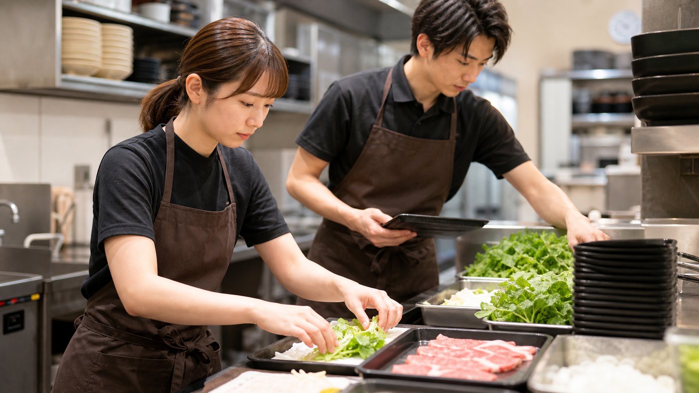 しゃぶ葉バイトで野菜や食材を準備する調理補助作業のイメージ