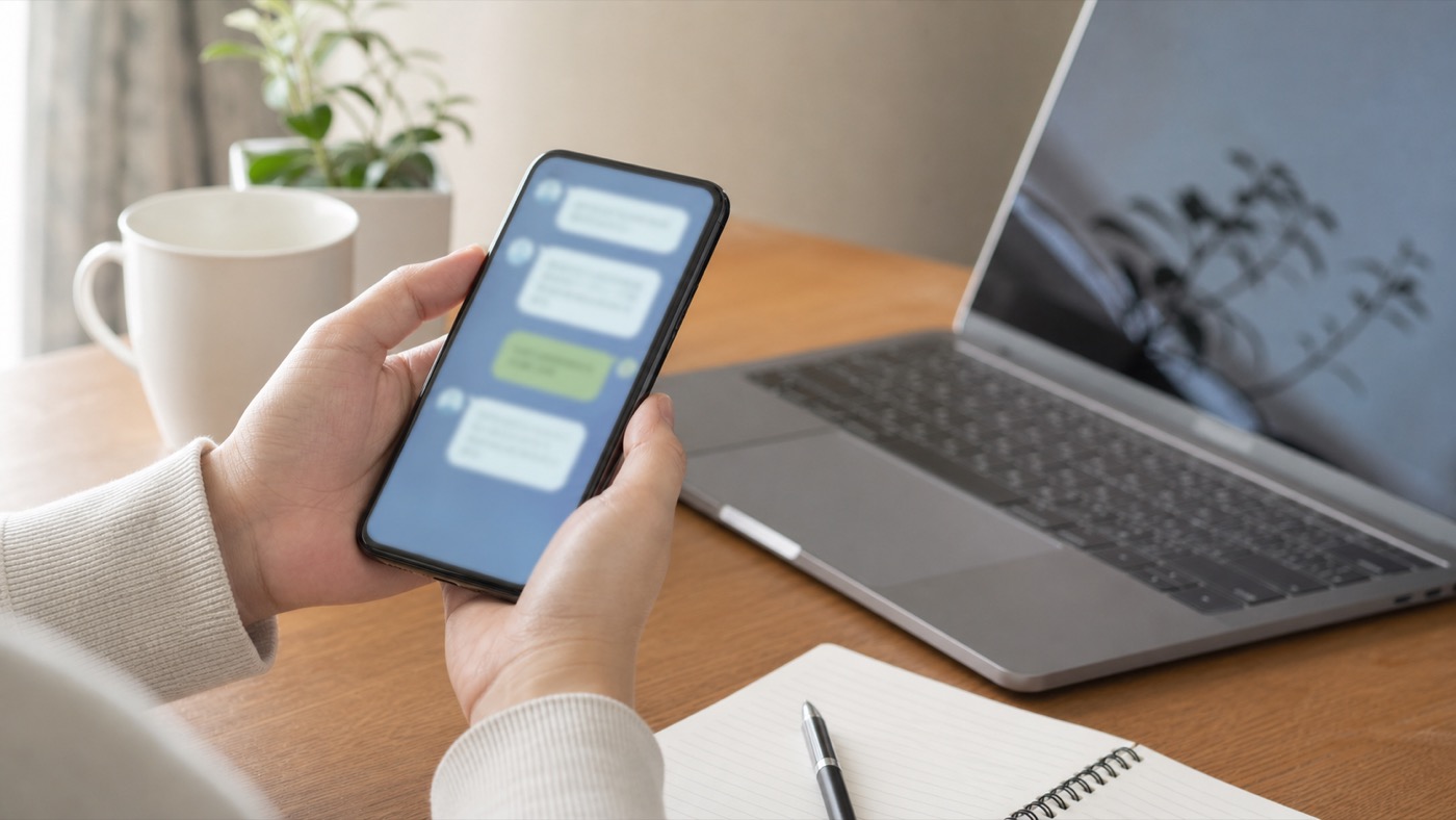 怪しいスマホ副業の誘いを開く前に確認する様子