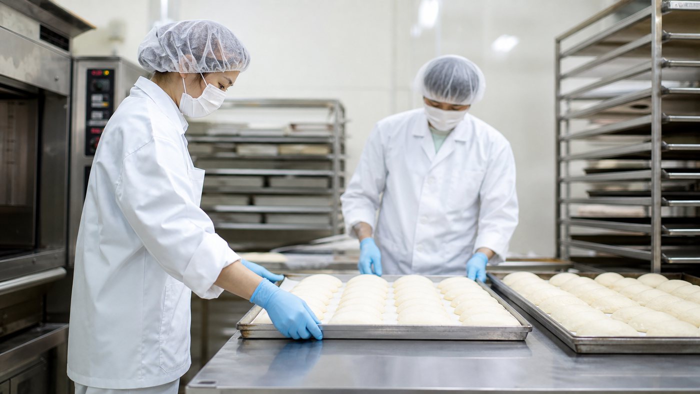 パン工場バイトで製造補助を行う作業のイメージ