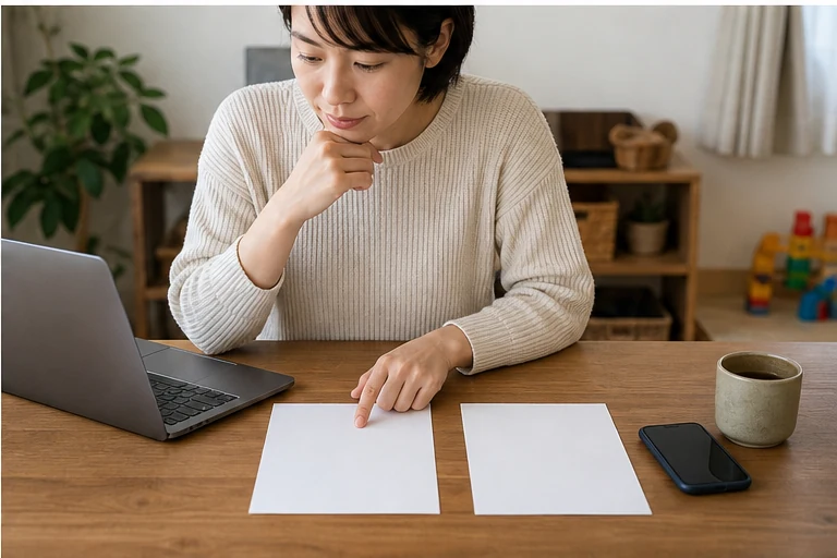 送迎と両立できる在宅求人を比較する様子