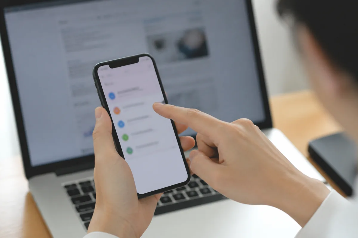 iPhoneで連携用ブラウザを切り替える手元