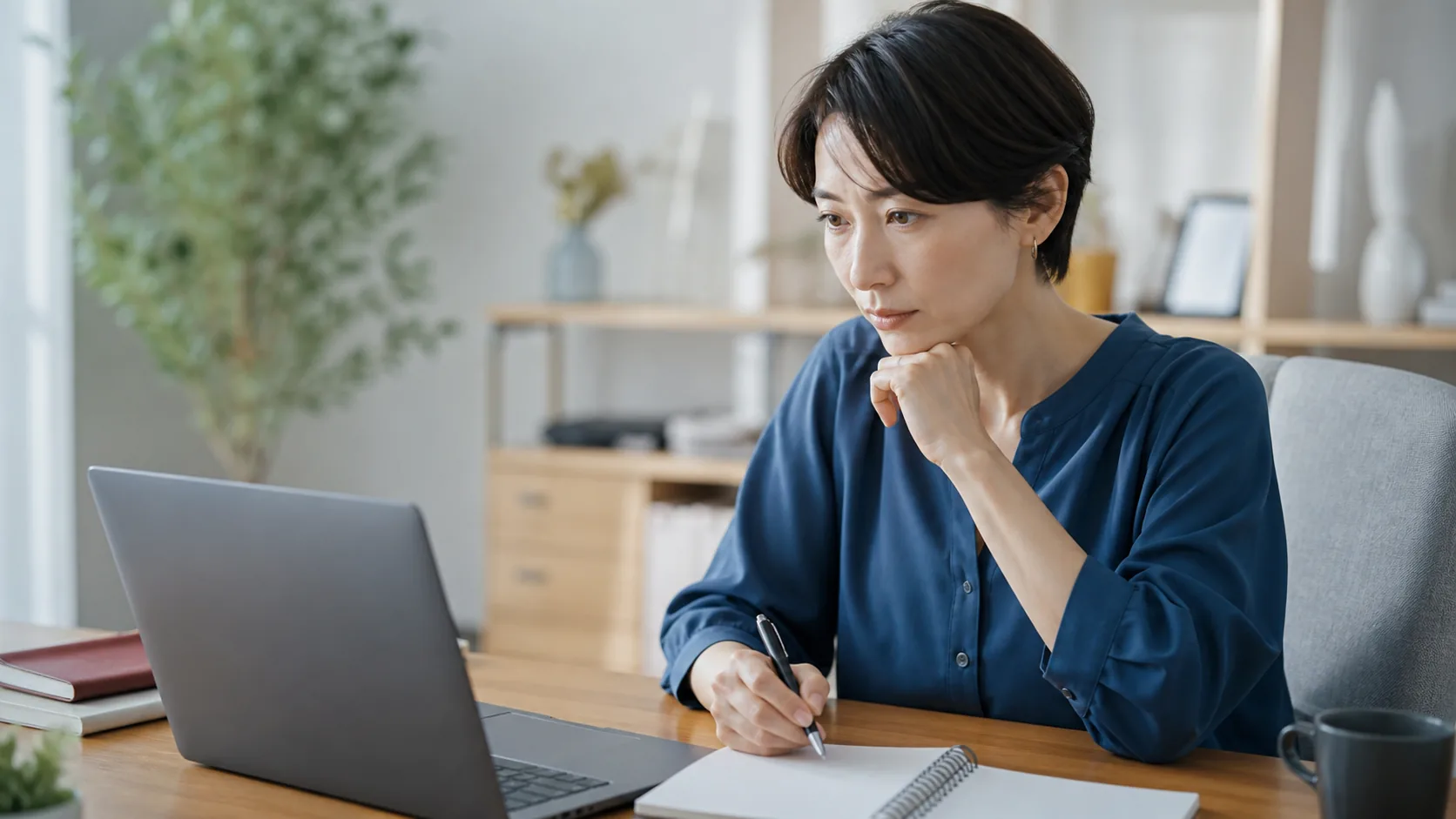 モニター登録条件を確認する女性