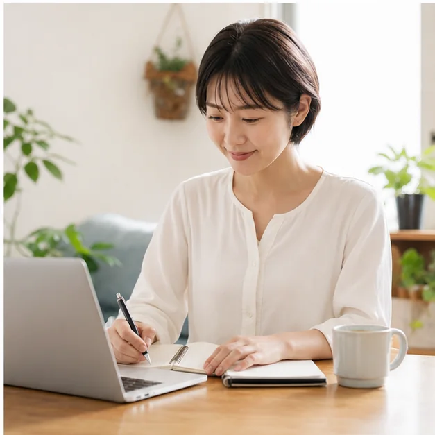 問い合わせ回答を確認して次の行動を整理する女性