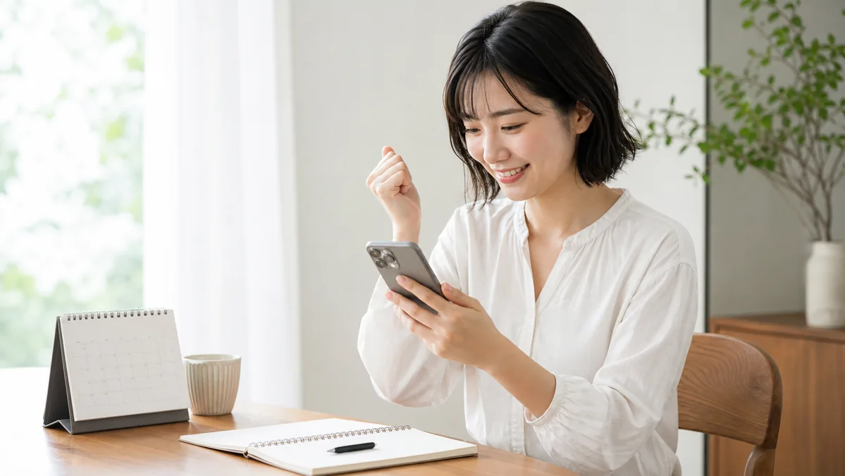 生活に合う通知習慣を整えた女性
