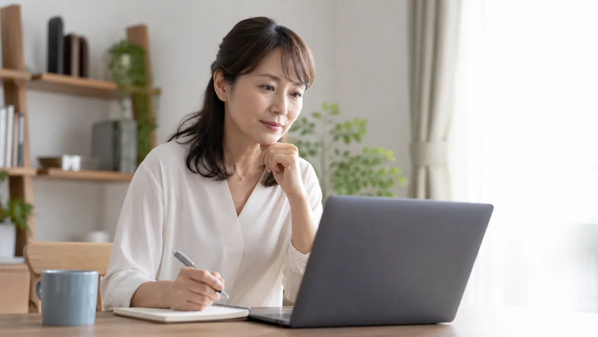 SNS投稿前に利用ルールを確認する女性