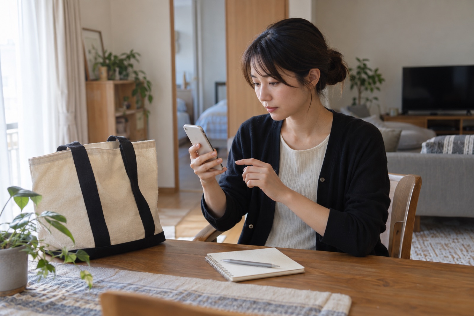 初回勤務の経路と集合時刻を確認する人