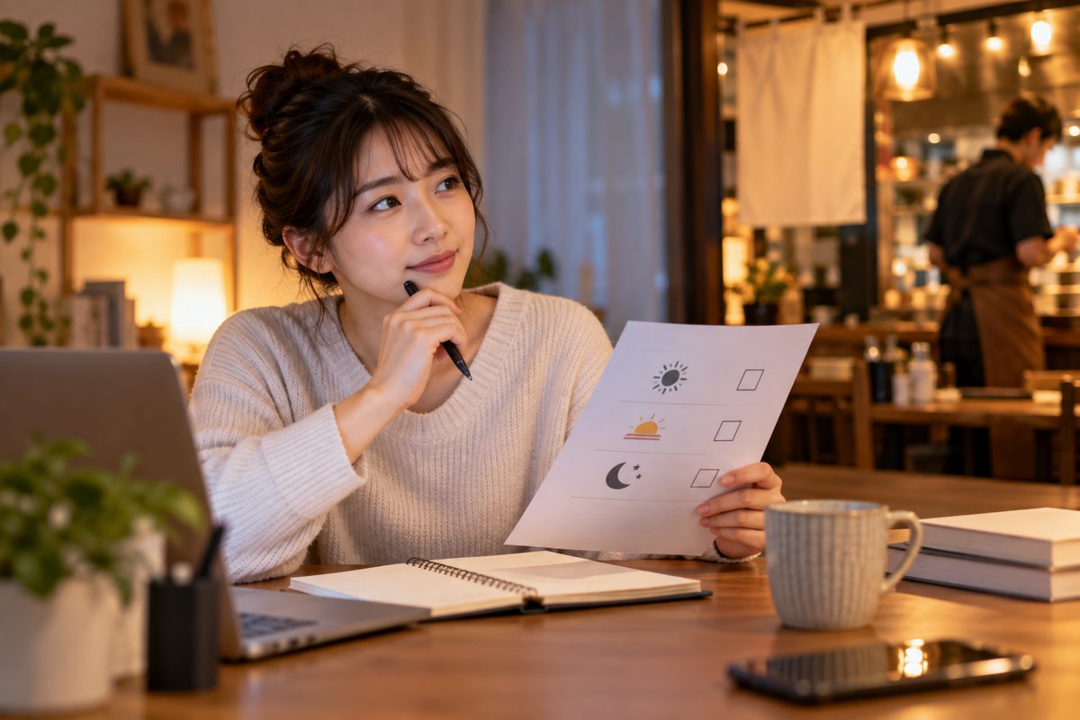 シフトを確認する人の生成イメージ