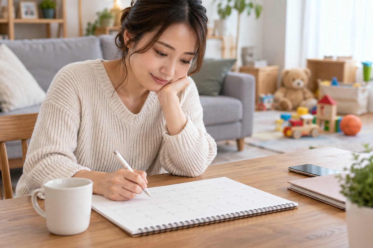 繁忙期の予定を確認する人の生成イメージ