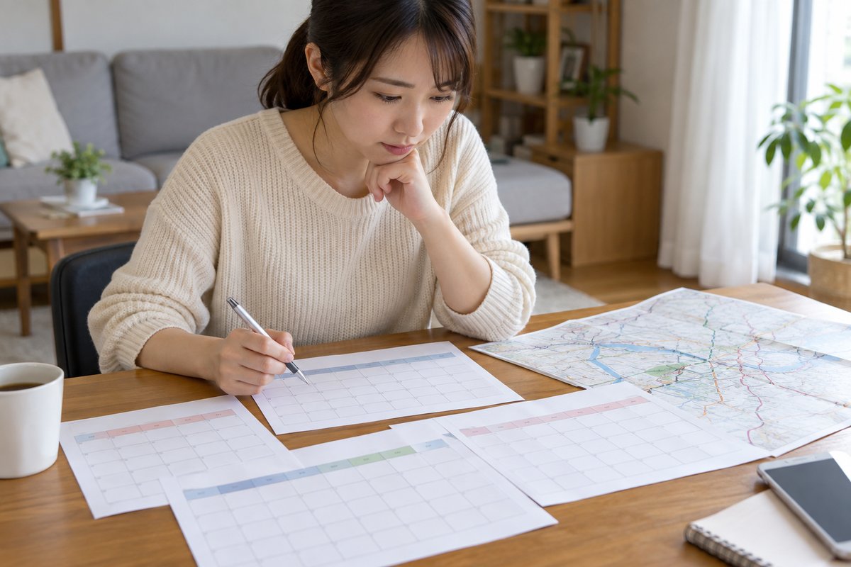 店舗ごとのシフトを比較する人の生成イメージ