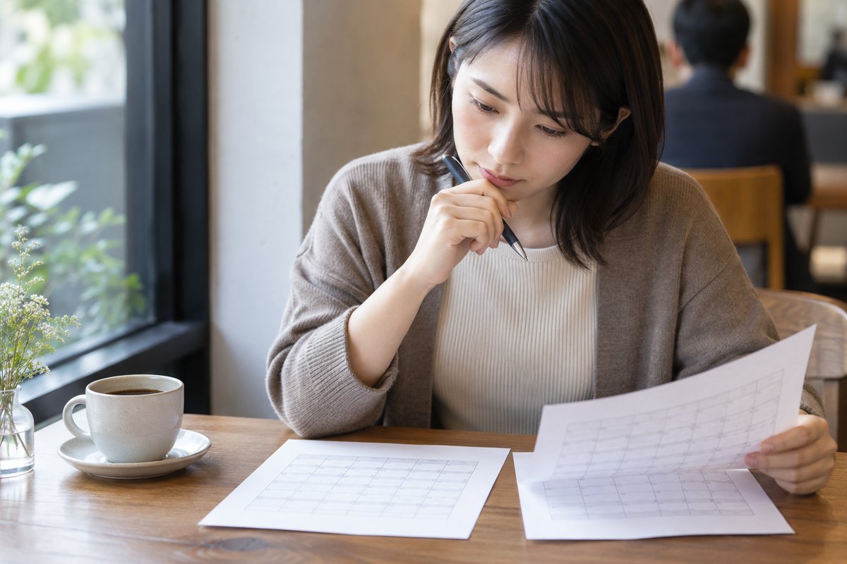 勤務時間を比較する人の生成イメージ