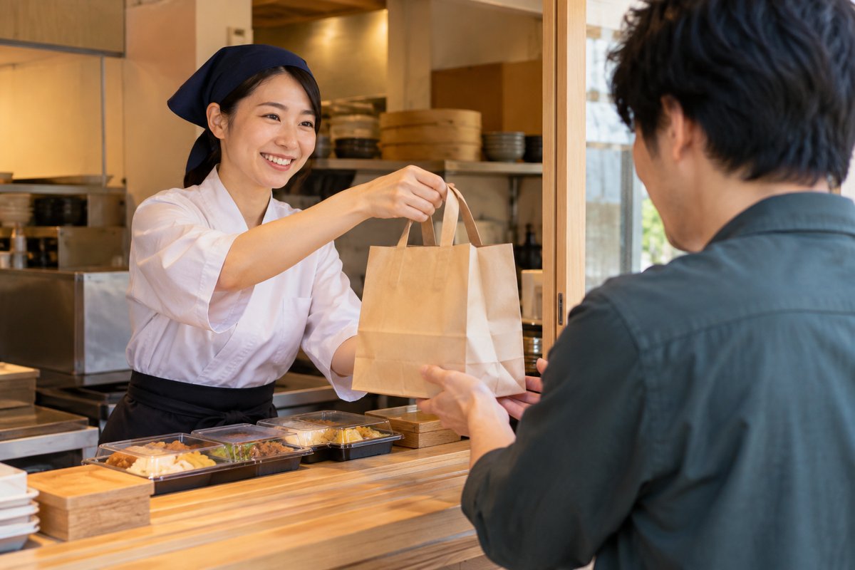 弁当店の勤務条件を考える生成イメージ