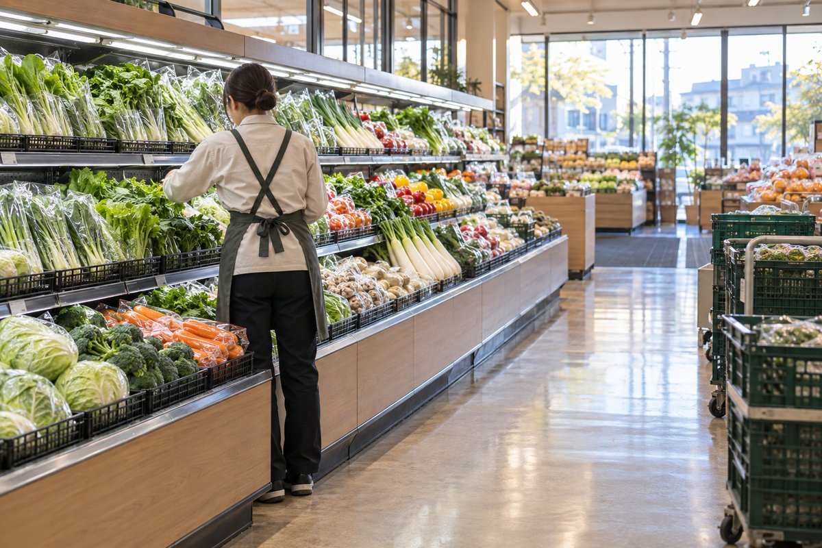 スーパーの食品売場を表す生成画像
