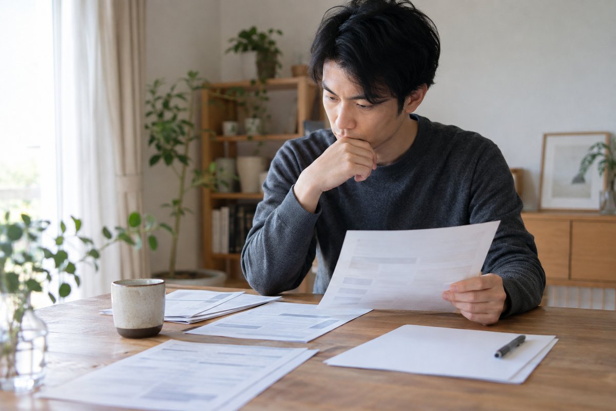 求人条件を比較する人の生成イメージ