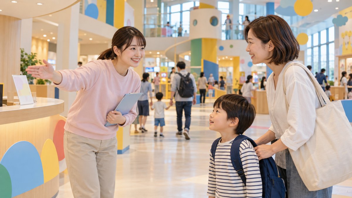 子ども向け施設の案内場面の生成画像