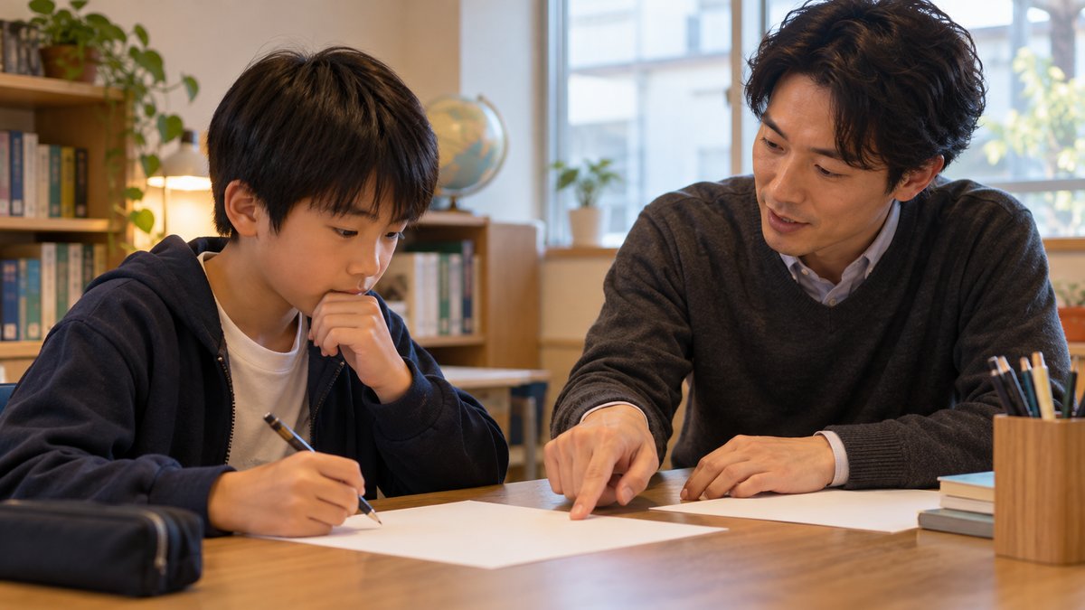 個別指導教室で学習を支援する生成画像
