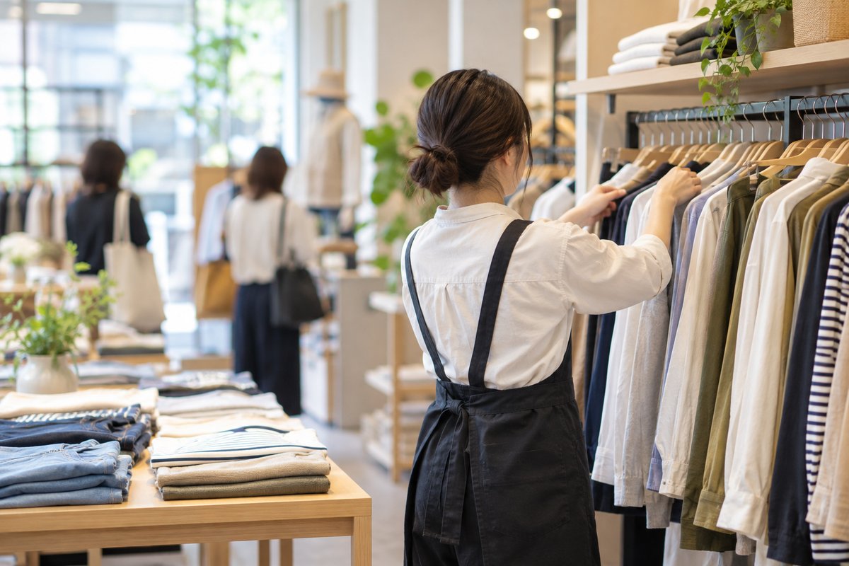 衣料品売場を整える生成イメージ