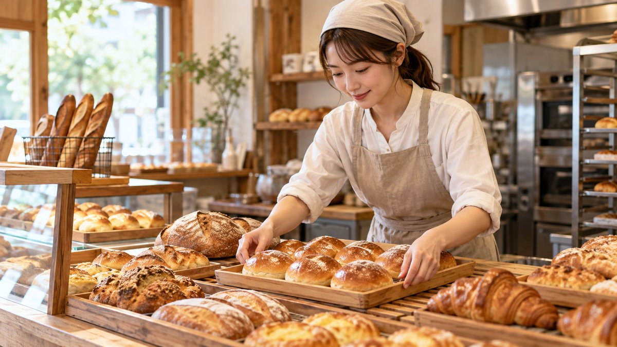 ベーカリーの売場を表す生成写真