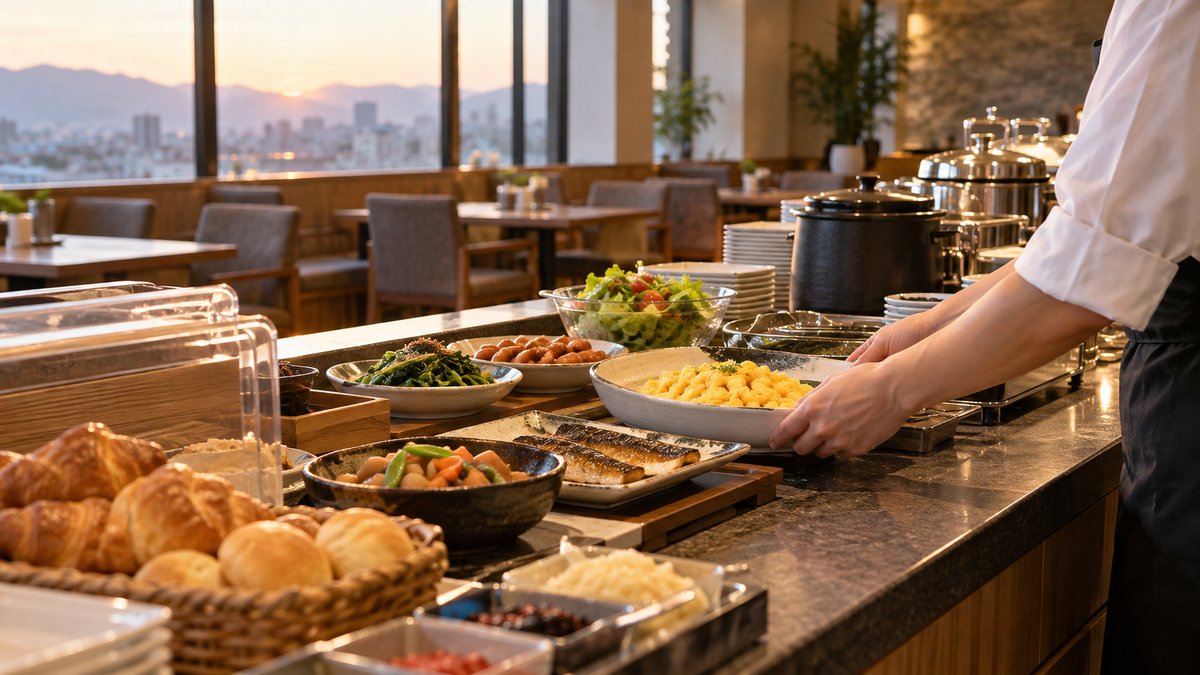 ホテル朝食会場を表す生成写真