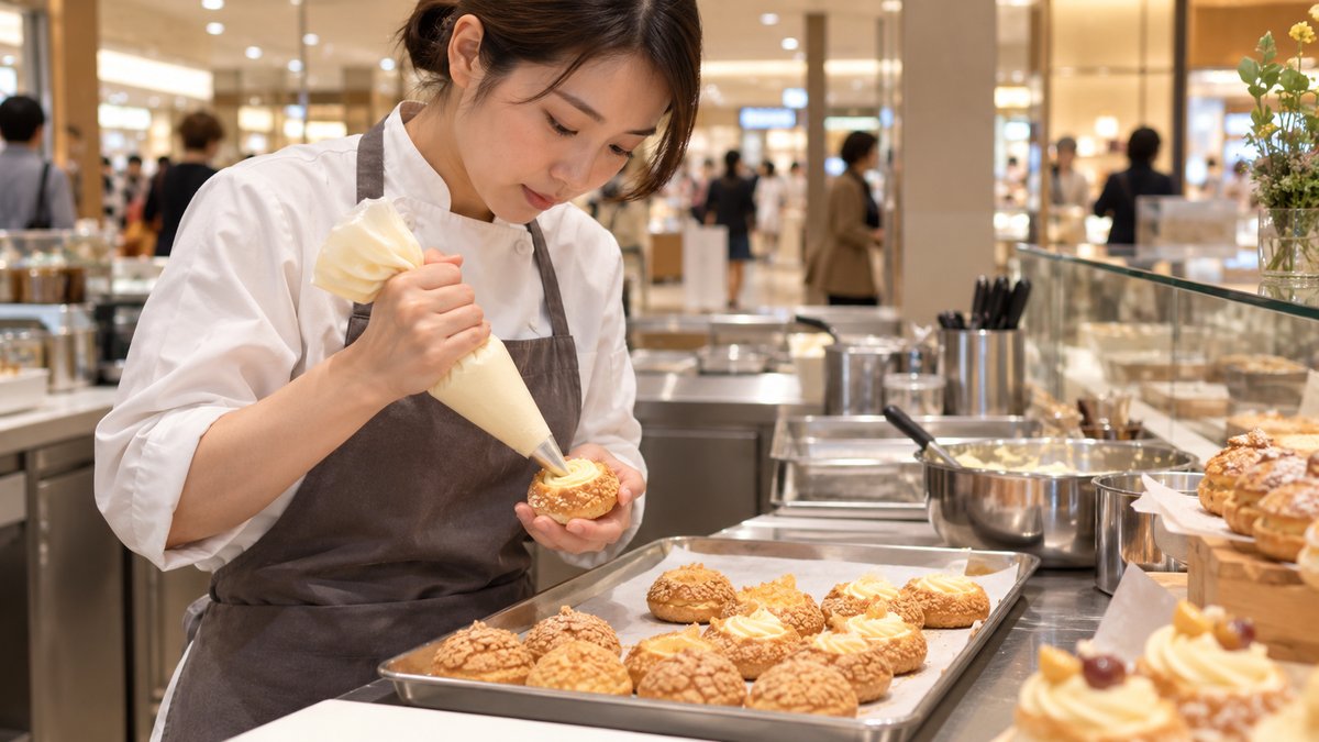 菓子店で製造する人の生成イメージ