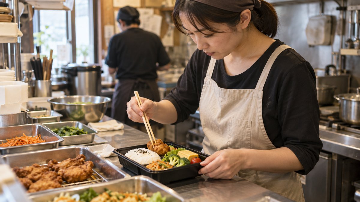弁当店で調理準備をする人の生成イメージ