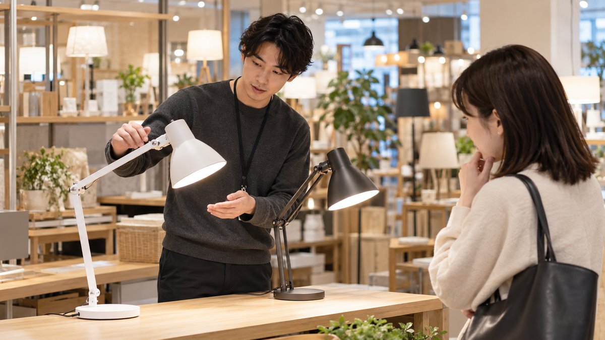 家電売場で接客する人の生成イメージ